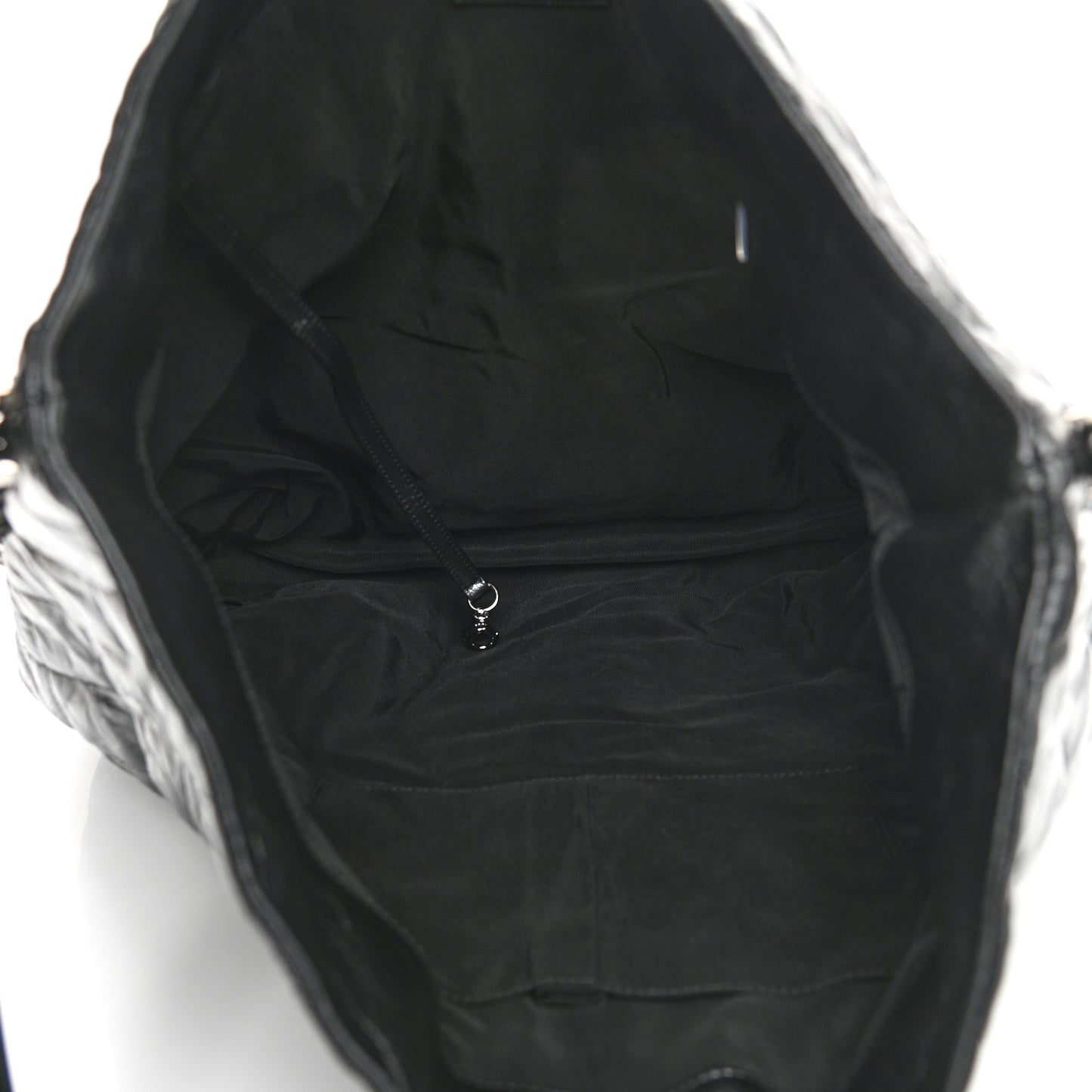 Metallic Crackled Calfskin Quilted Large Big Bang Hobo Black