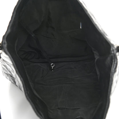 Chanel Metallic Crackled Calfskin Quilted Large Big Bang Hobo Black 4 of 9