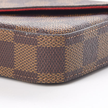 Louis Vuitton Damier Ebene Pochette Felicie Chain Wallet 12 of 13