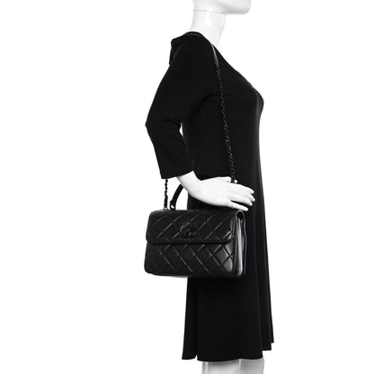 Chanel Lambskin Quilted Small Trendy CC Dual Handle Flap Bag So Black 2 of 11