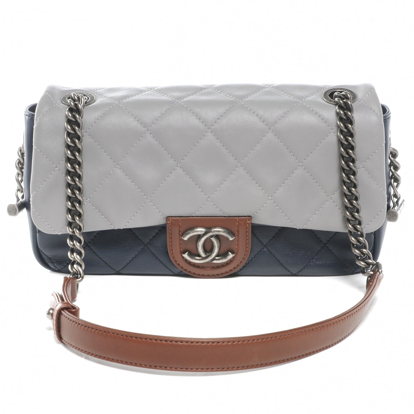Iridescent Calfskin Tri-Color Country Chic Flap