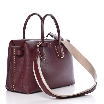 MCM Grained Calfskin Studded Medium Milla Tote Rustic Brown 3 of 14
