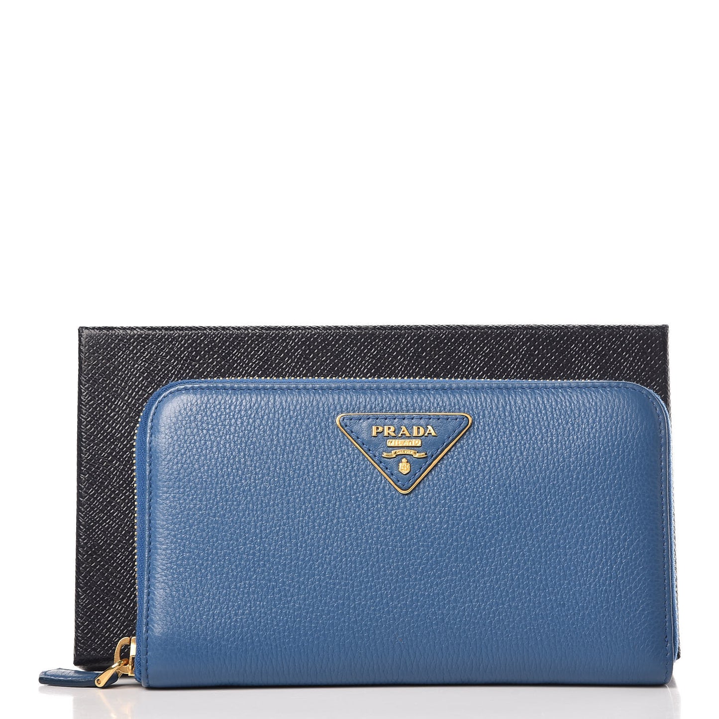 Vitello Daino Zip Around Wallet Cobalto