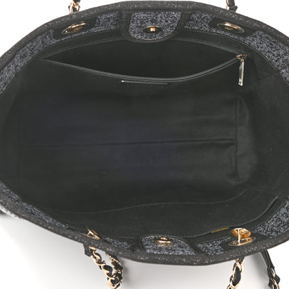 Chanel Mixed Fibers Calfskin Small Deauville Tote Black 5 of 10