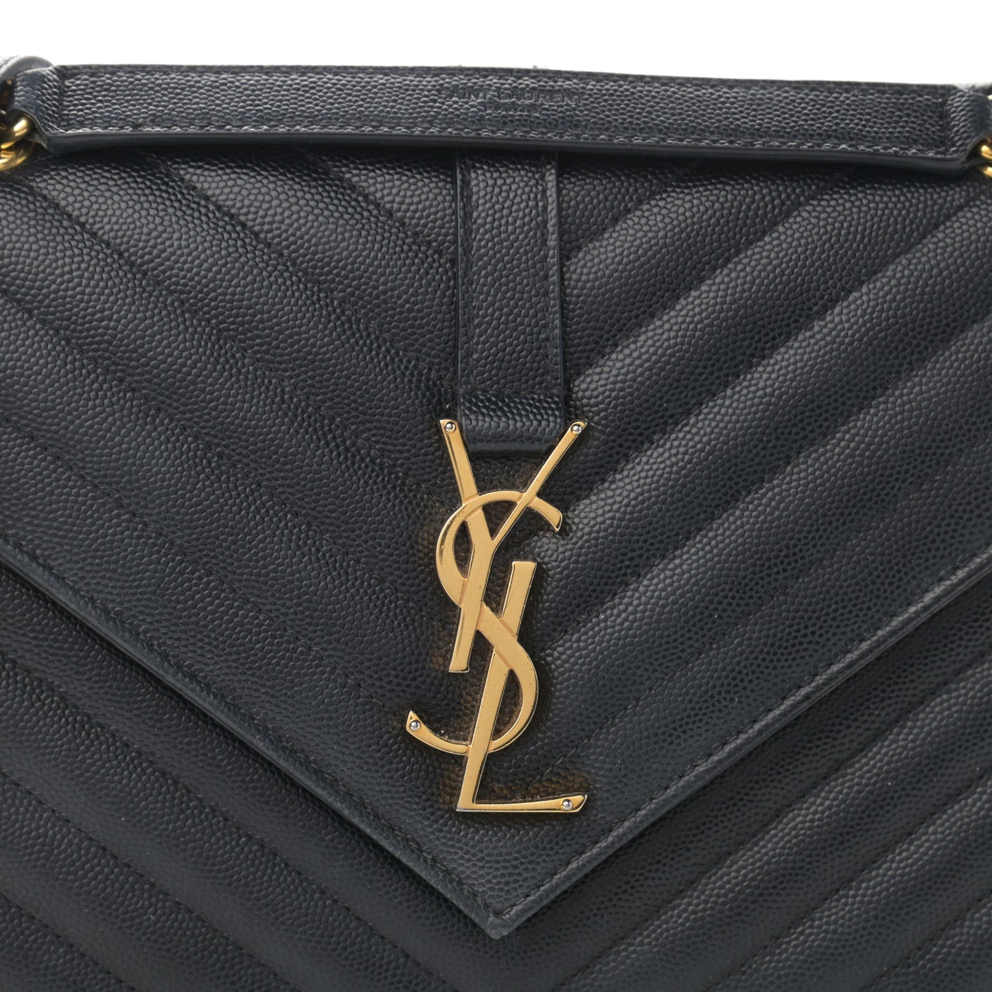 Grain De Poudre Matelasse Chevron Medium Monogram Satchel Black