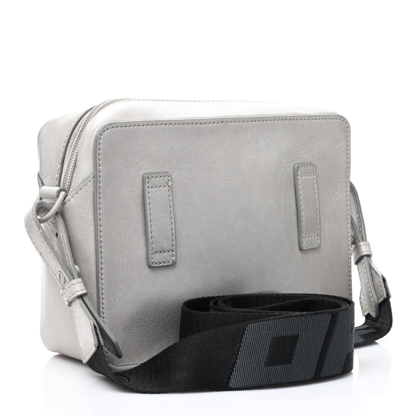 Calfskin Diag Binder Clip Camera Belt Bag Light Grey
