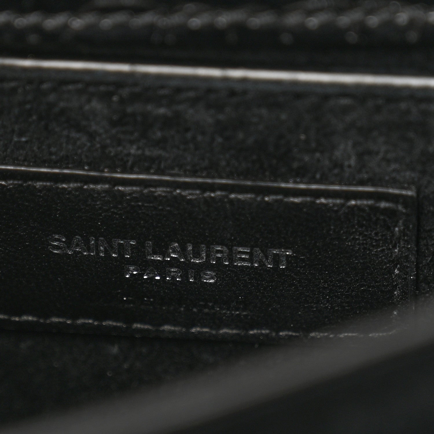 Saint Laurent Calfskin Crocodile Embossed Medium Monogram Sunset Black 7 of 12