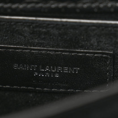 Saint Laurent Calfskin Crocodile Embossed Medium Monogram Sunset Black 7 of 12