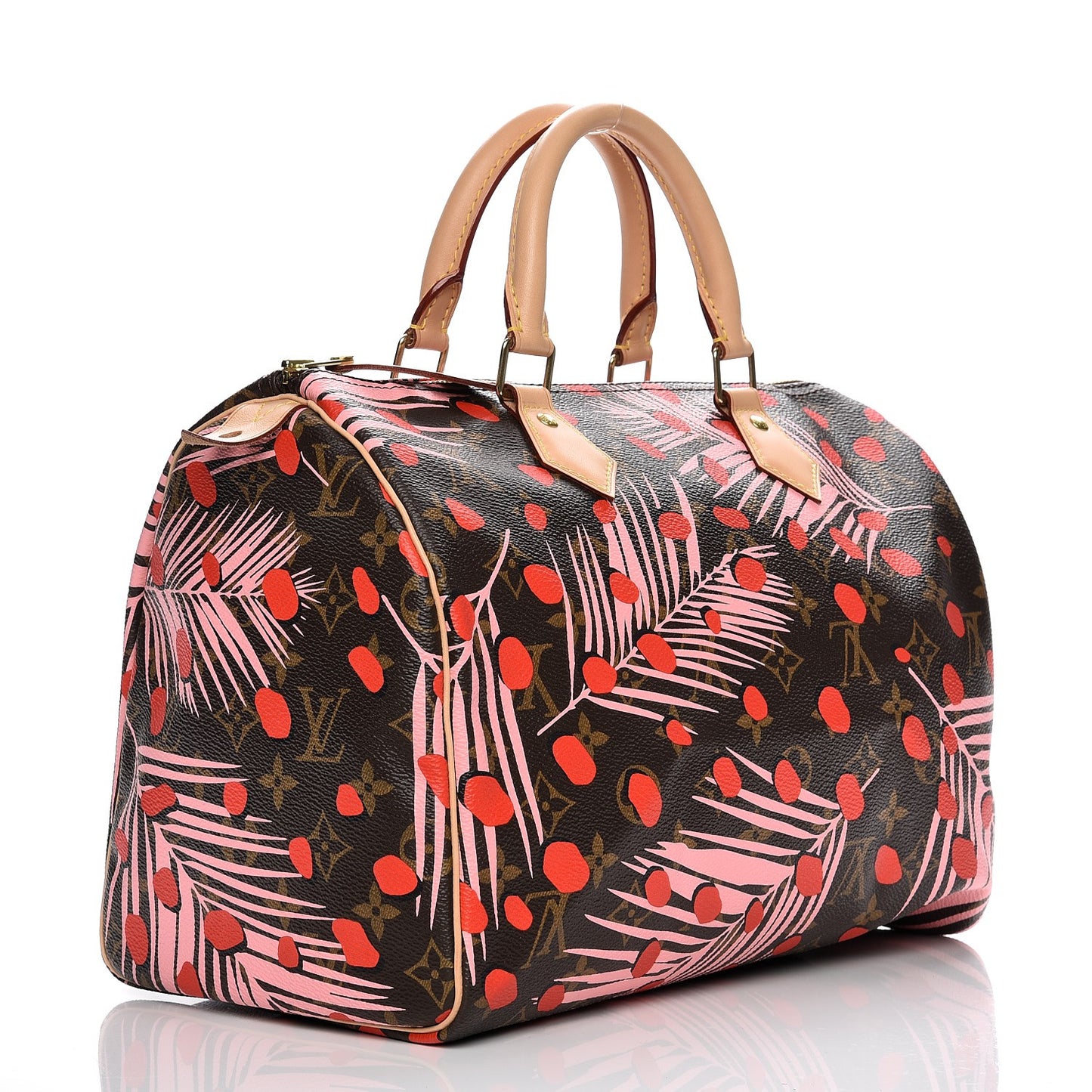 Monogram Jungle Dots Speedy 30 Sugar Pink Poppy