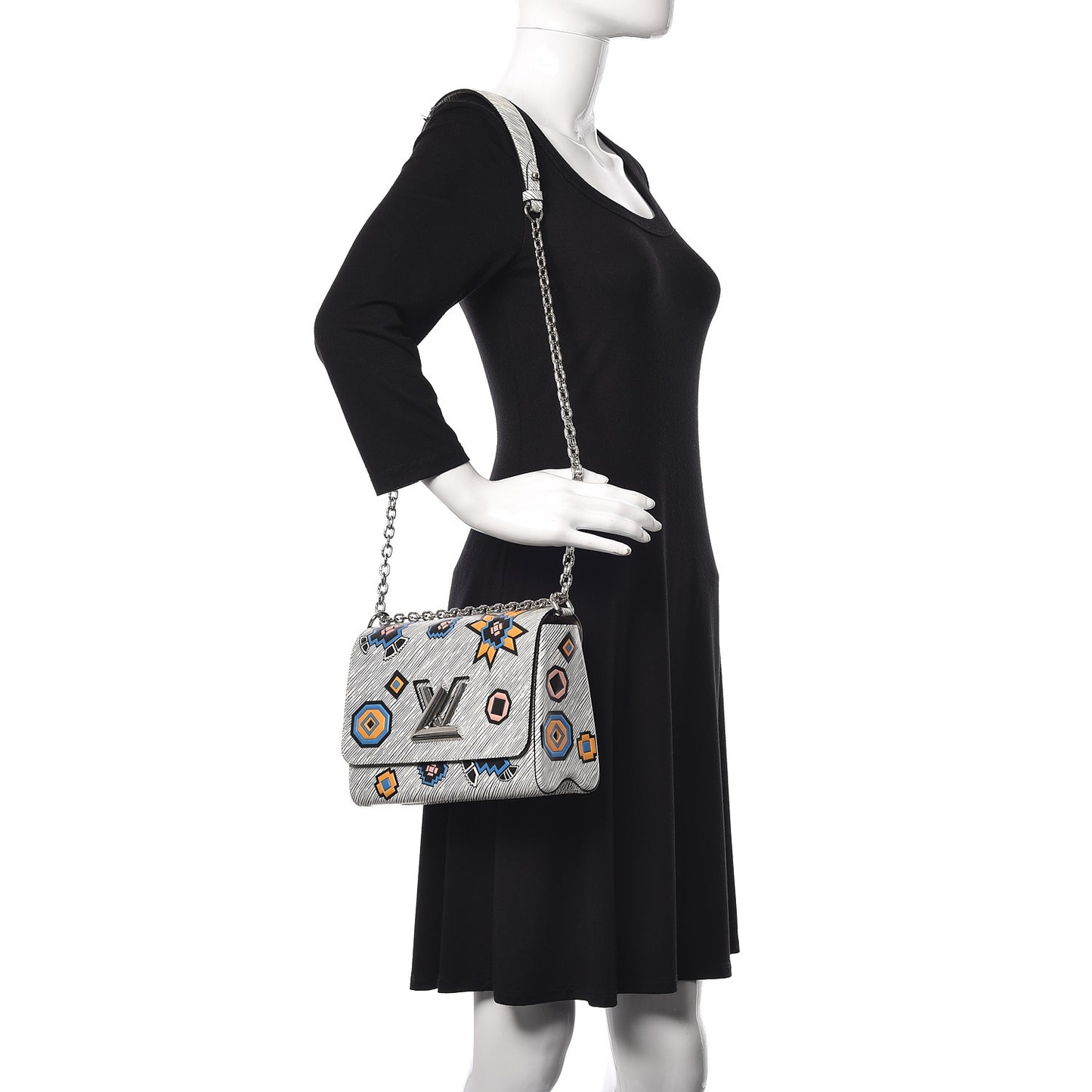 Epi Azteque Twist Shoulder Bag MM White