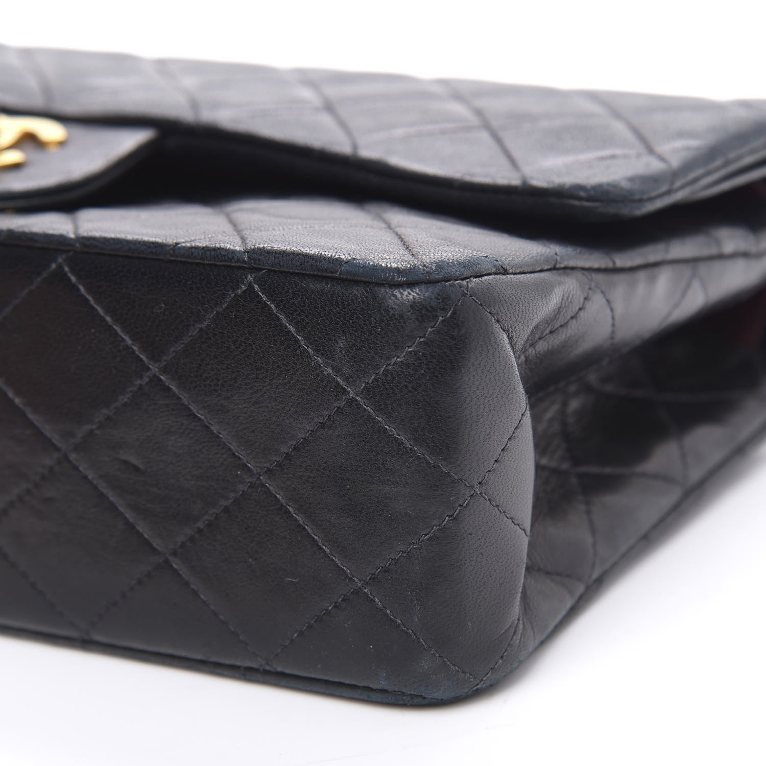 Chanel Lambskin Quilted Medium Double Flap Black 8 of 18