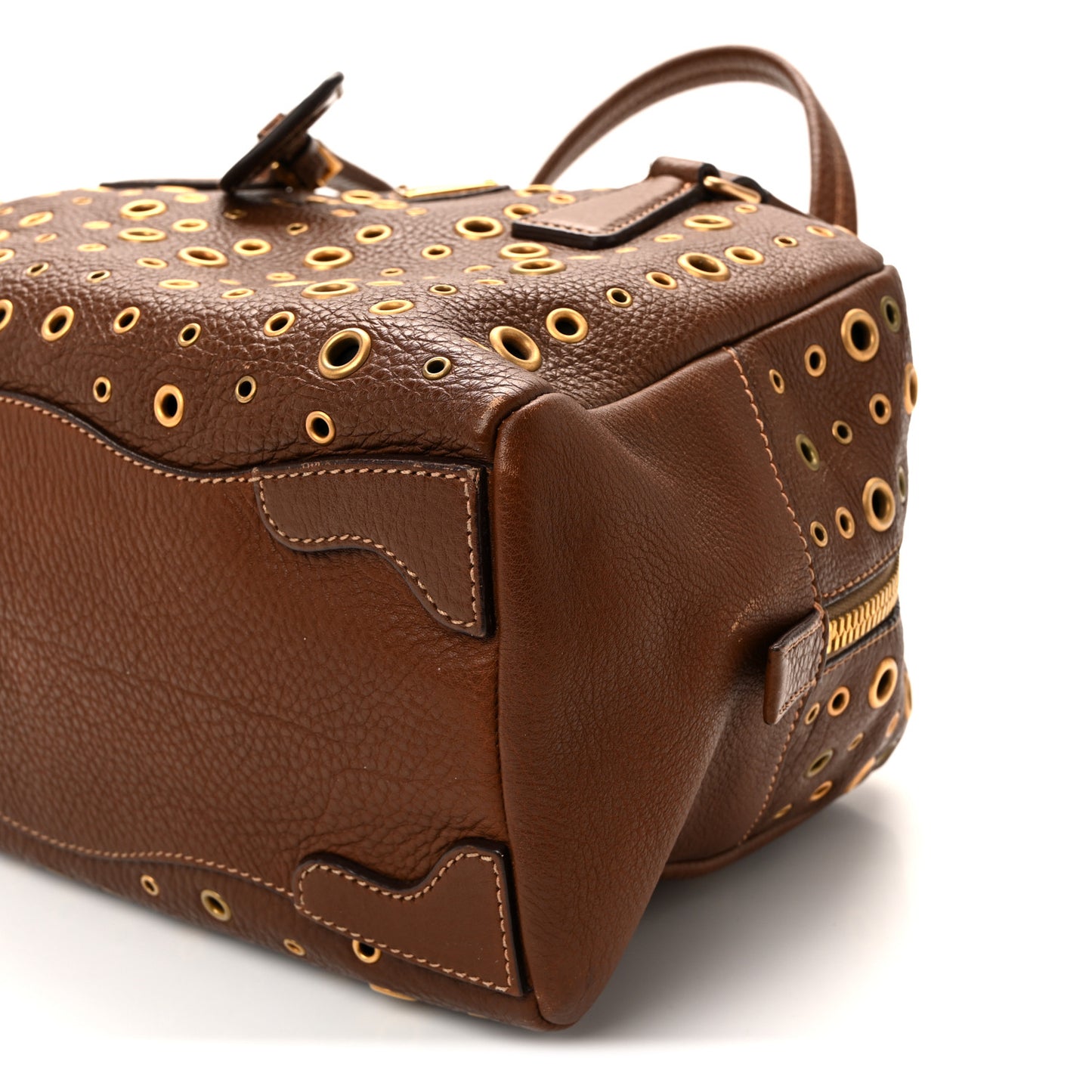 Vitello Daino Grommet Satchel Bruciato