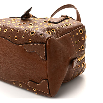 Prada Vitello Daino Grommet Satchel Bruciato 10 of 11