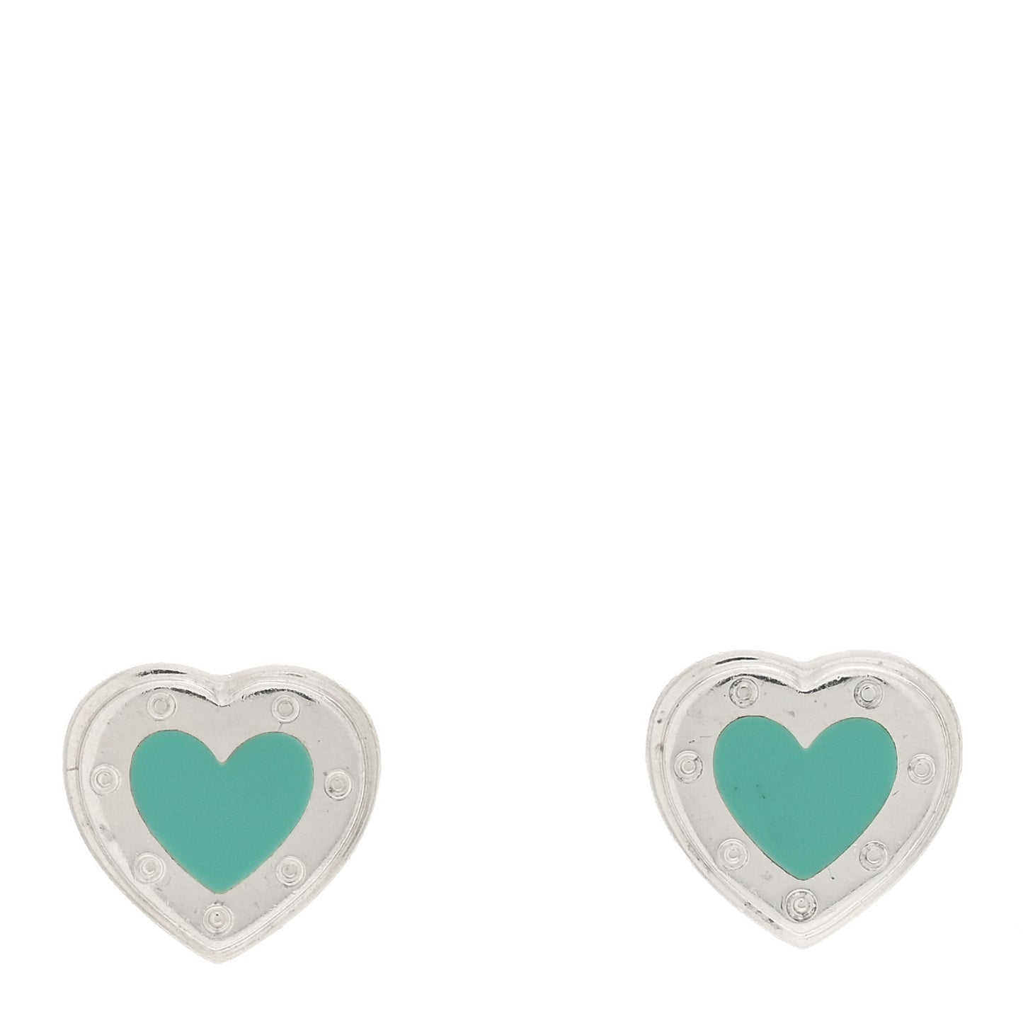 Sterling Silver Enamel Mini Return to Tiffany Love Heart Earrings Blue