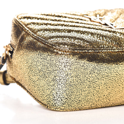 Saint Laurent Crinkled Metallic Calfskin Matelasse Monogram Lou Belt Bag Gold 5 of 9