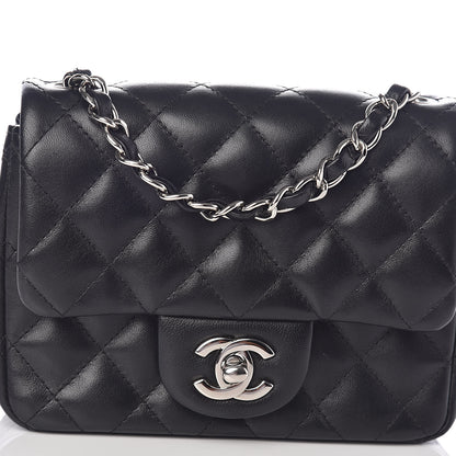 Chanel Lambskin Quilted Mini Square Flap Black 8 of 10
