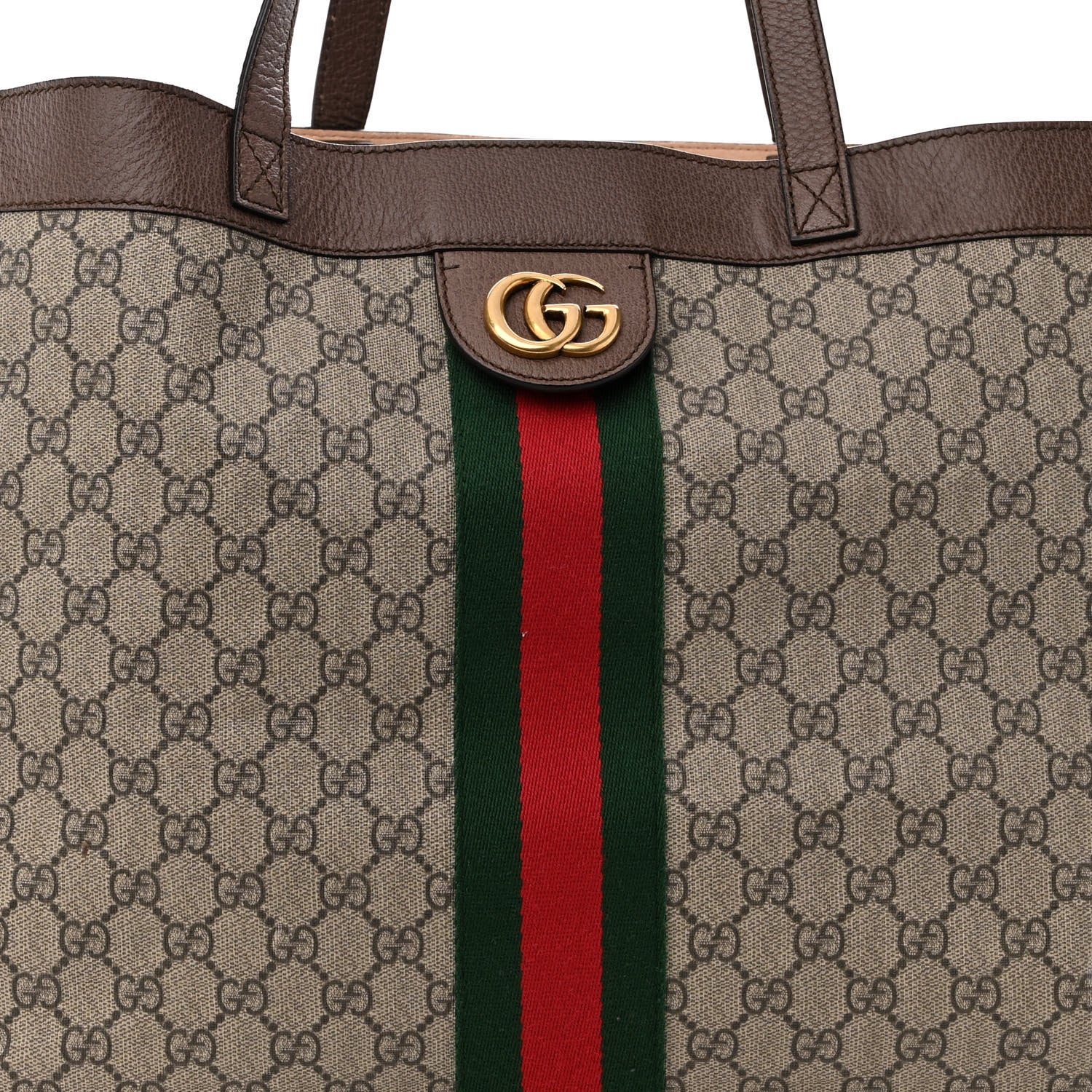 Gucci GG Supreme Monogram Web Ophidia Tote Brown 8 of 12