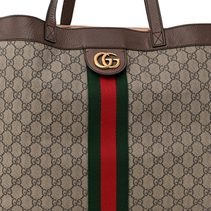 Gucci GG Supreme Monogram Web Ophidia Tote Brown 8 of 12