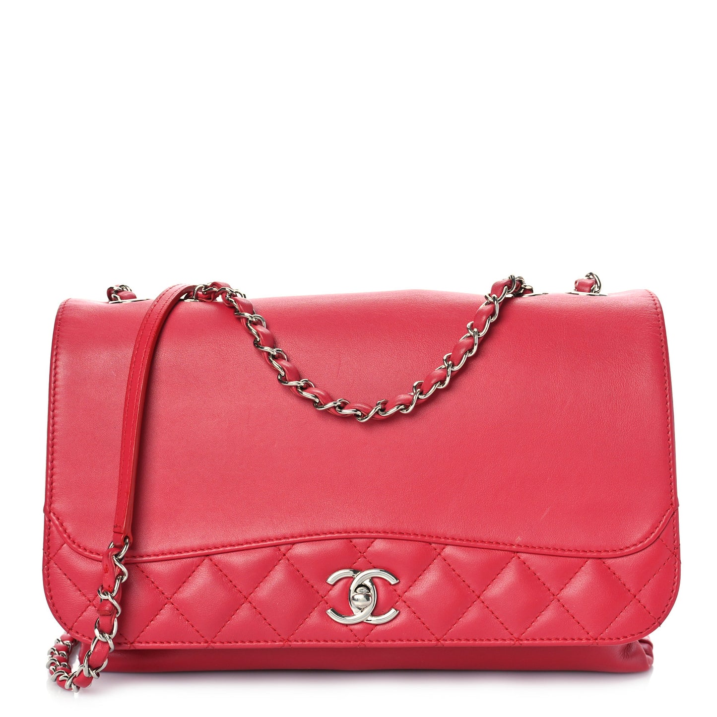 Calfskin Jumbo Tramezzo Flap Red
