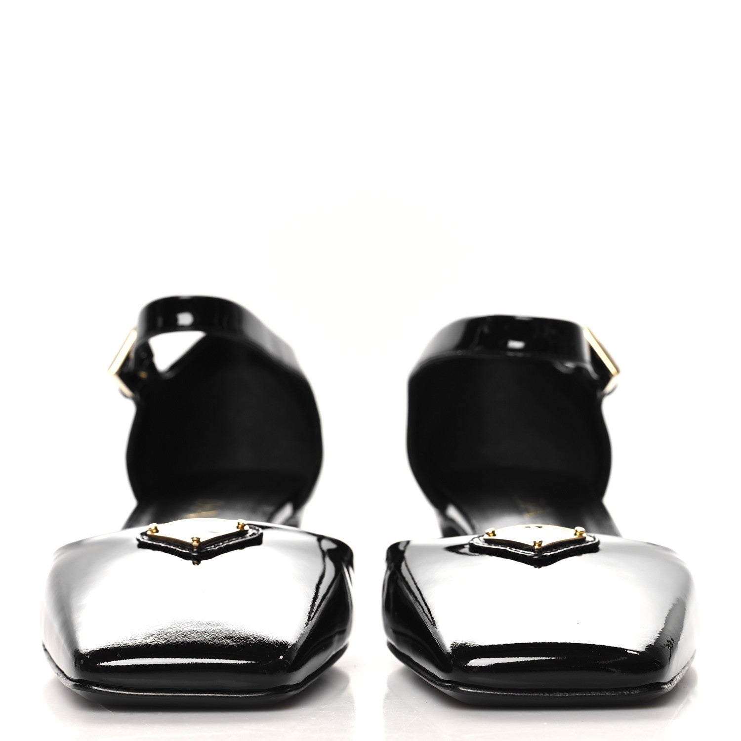 Prada Patent Triangle Squared Toe 35mm Pumps 37 Black 3 of 9