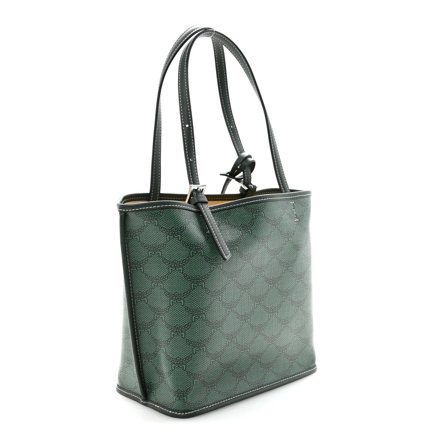 MCM Lauretos Nappa MIni Himmel Shopper Tote Forest Green 3 of 8