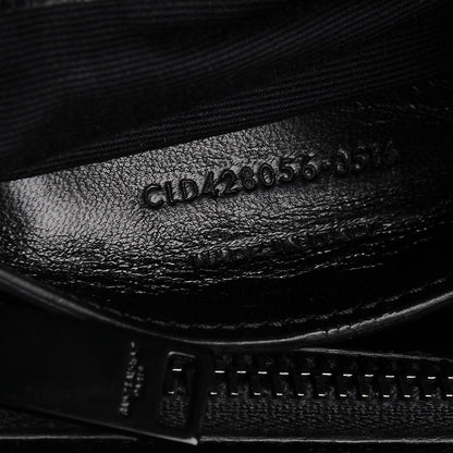 Saint Laurent Sheepskin Matelasse Chevron Monogram Medium College Bag Black 9 of 9