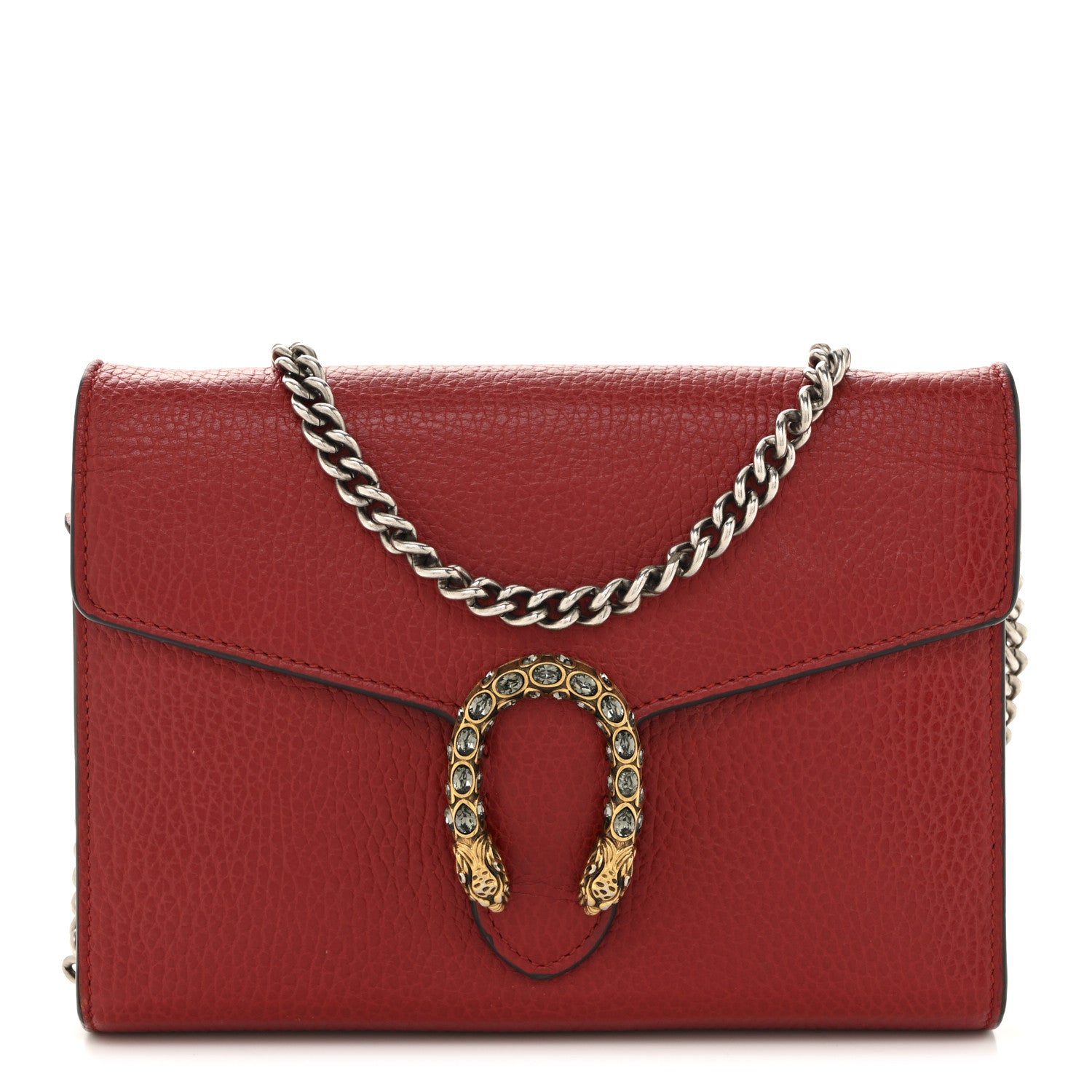 Gucci Calfskin Mini Dionysus Chain Wallet Hibiscus Red 1 of 13