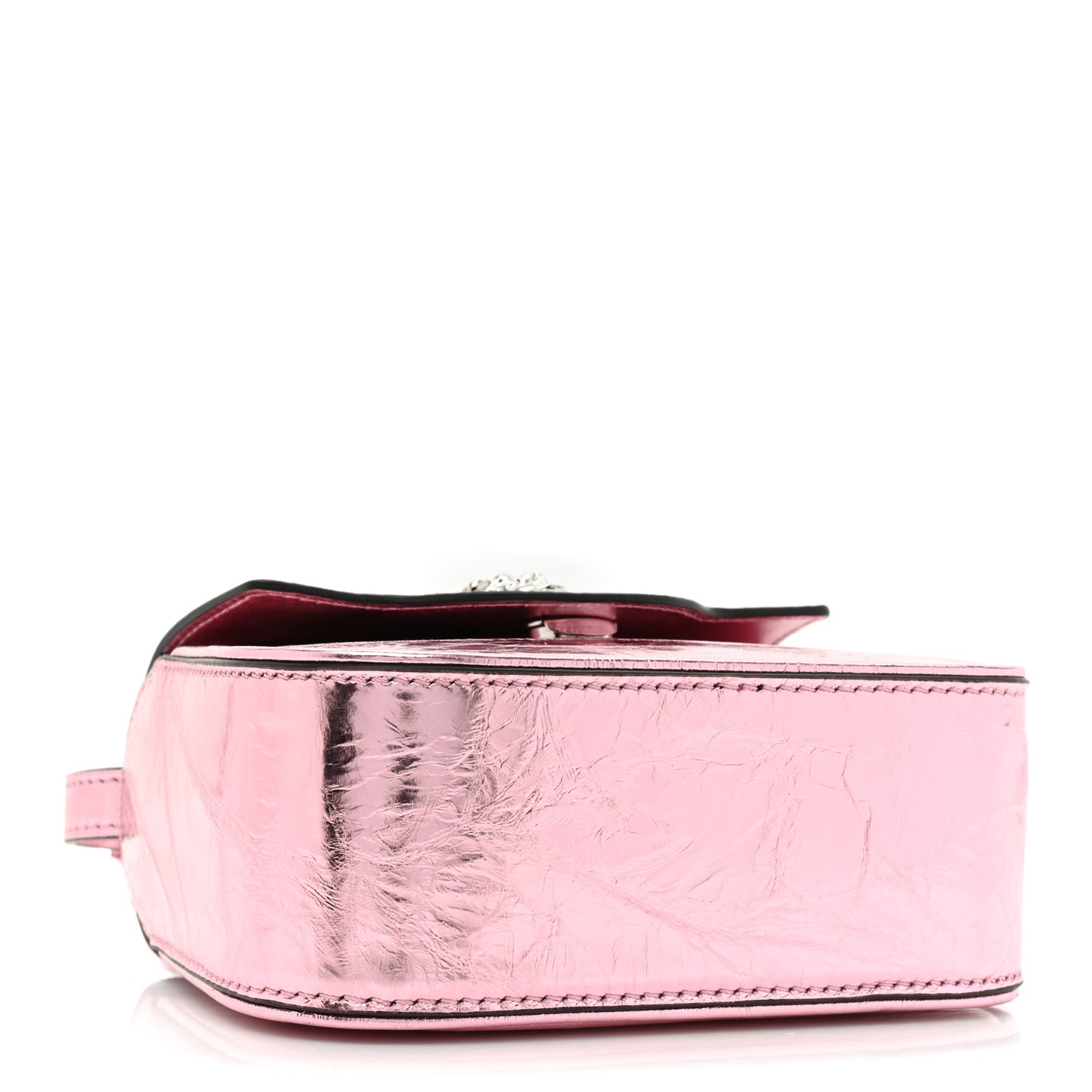 Metallic Crackled Lambskin Mini La Medusa Bag Pink