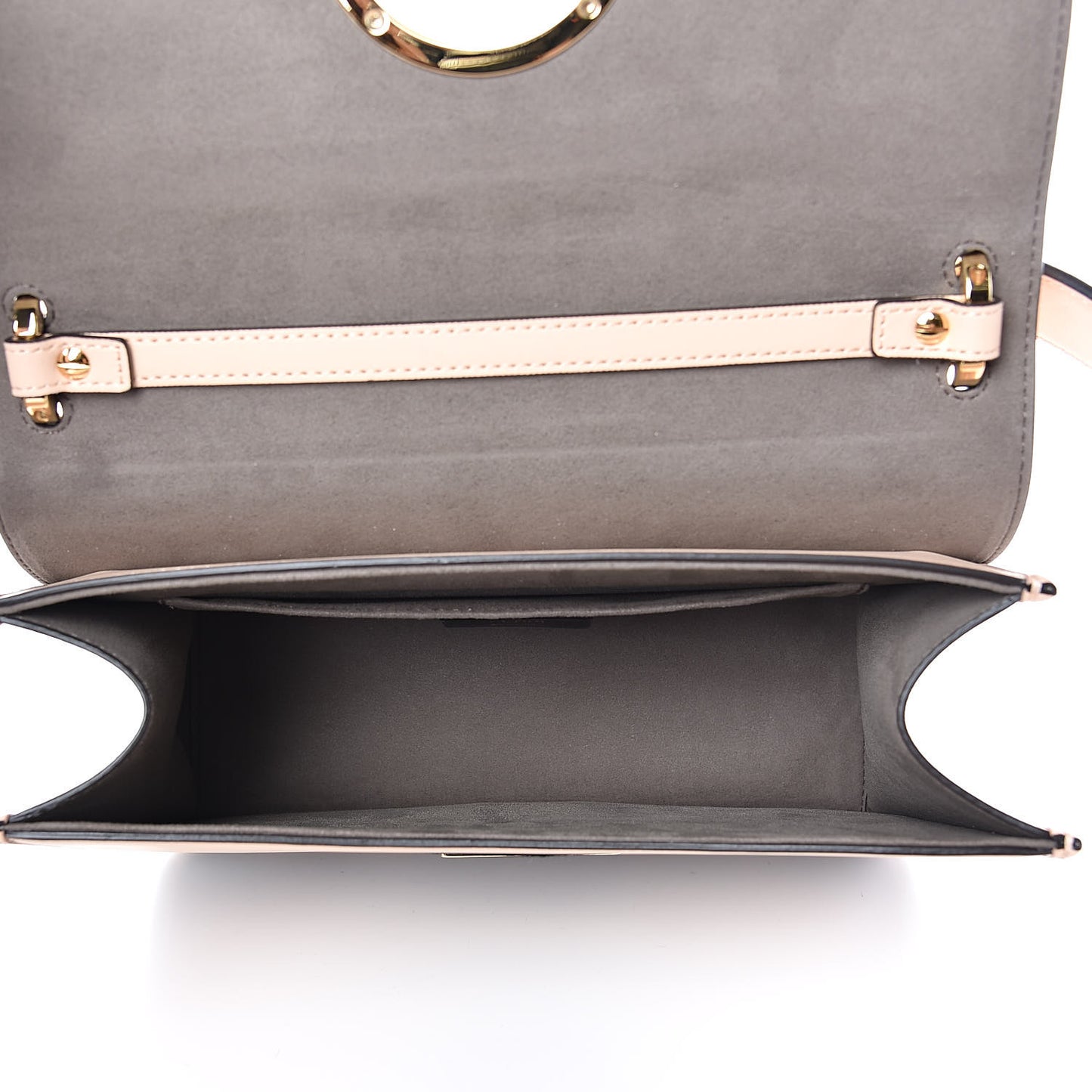 Vitello Century Velvet F is Fendi FF Kan I Shoulder Bag Tobacco Rosa Plaster