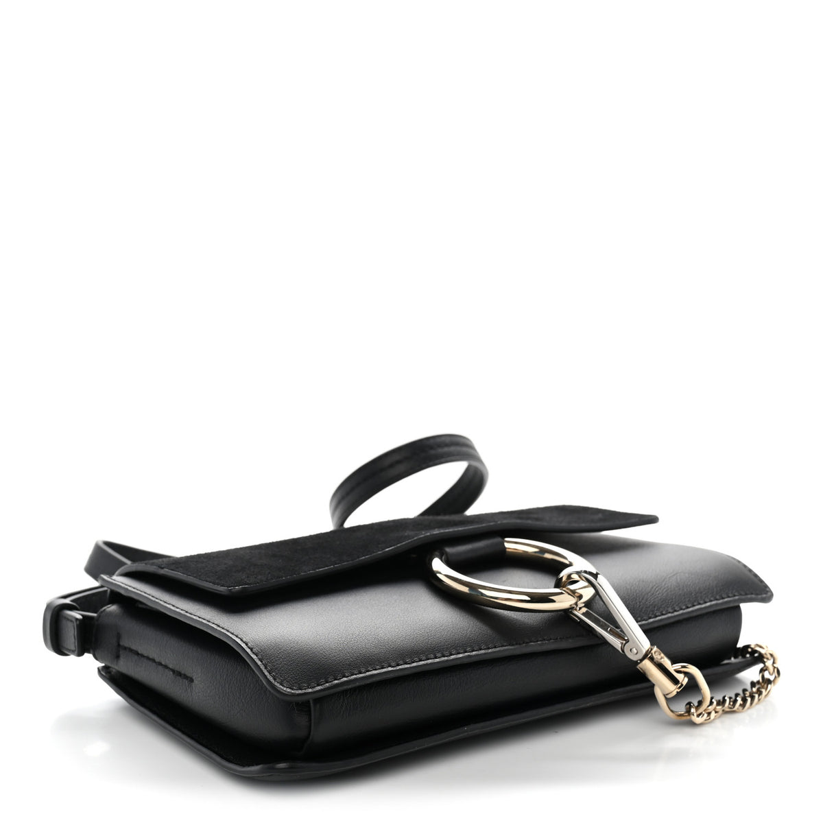 Chloe Suede Calfskin Small Faye Shoulder Bag Black 4 of 10