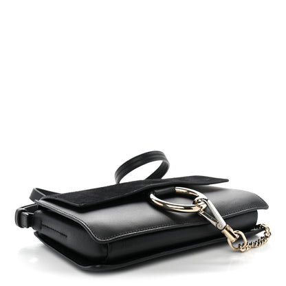 Chloe Suede Calfskin Small Faye Shoulder Bag Black 4 of 10