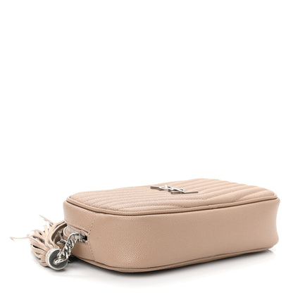 Saint Laurent Grain De Poudre Matelasse Monogram Mini Lou Camera Bag Dark Beige 4 of 11