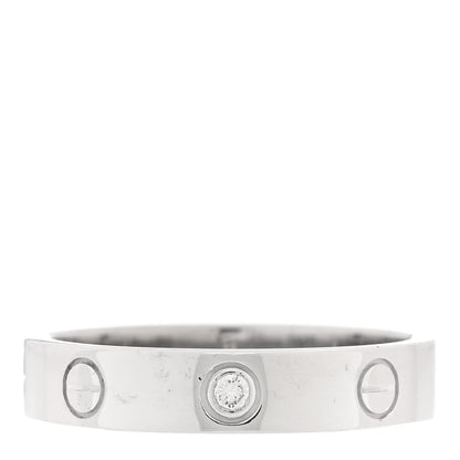 Cartier 18K White Gold Diamond 4mm LOVE Wedding Band Ring 53 6.5 1 of 4