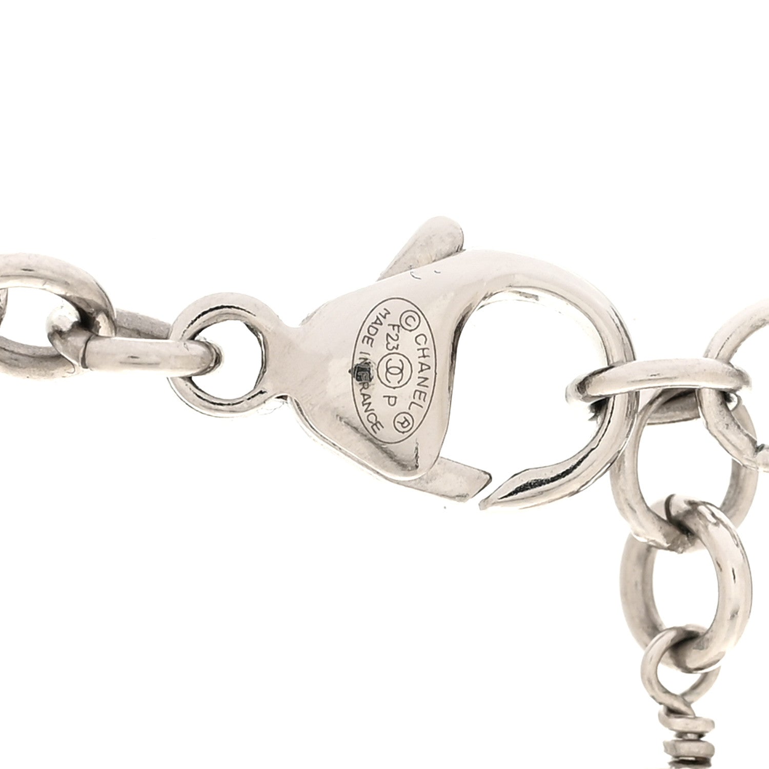 Chanel Crystal Pearl Star 5 CC Necklace Silver 5 of 6