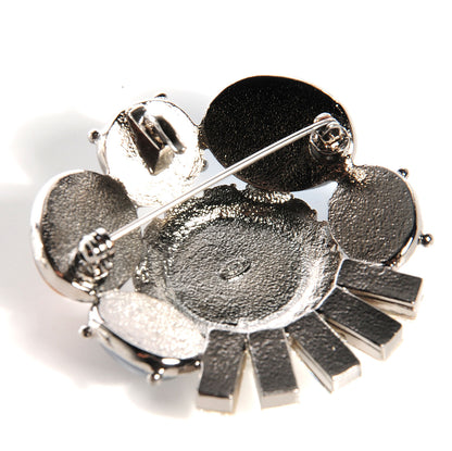 Chanel Pearl Crystal Baguette Gemstone Stone CC Brooch 4 of 7