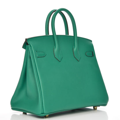 Hermes Swift Birkin 25 Vert Vertigo 3 of 32