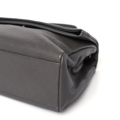 Saint Laurent Grain De Poudre Medium West Hollywood Monogram Fold-Over Earth 9 of 9