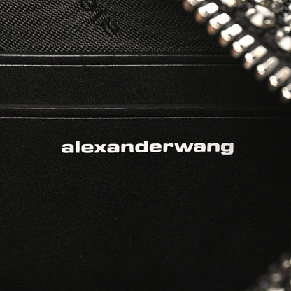 Alexander Wang Mesh Crystal Rhinestone Medium Heiress Pouch Black Silver 6 of 10