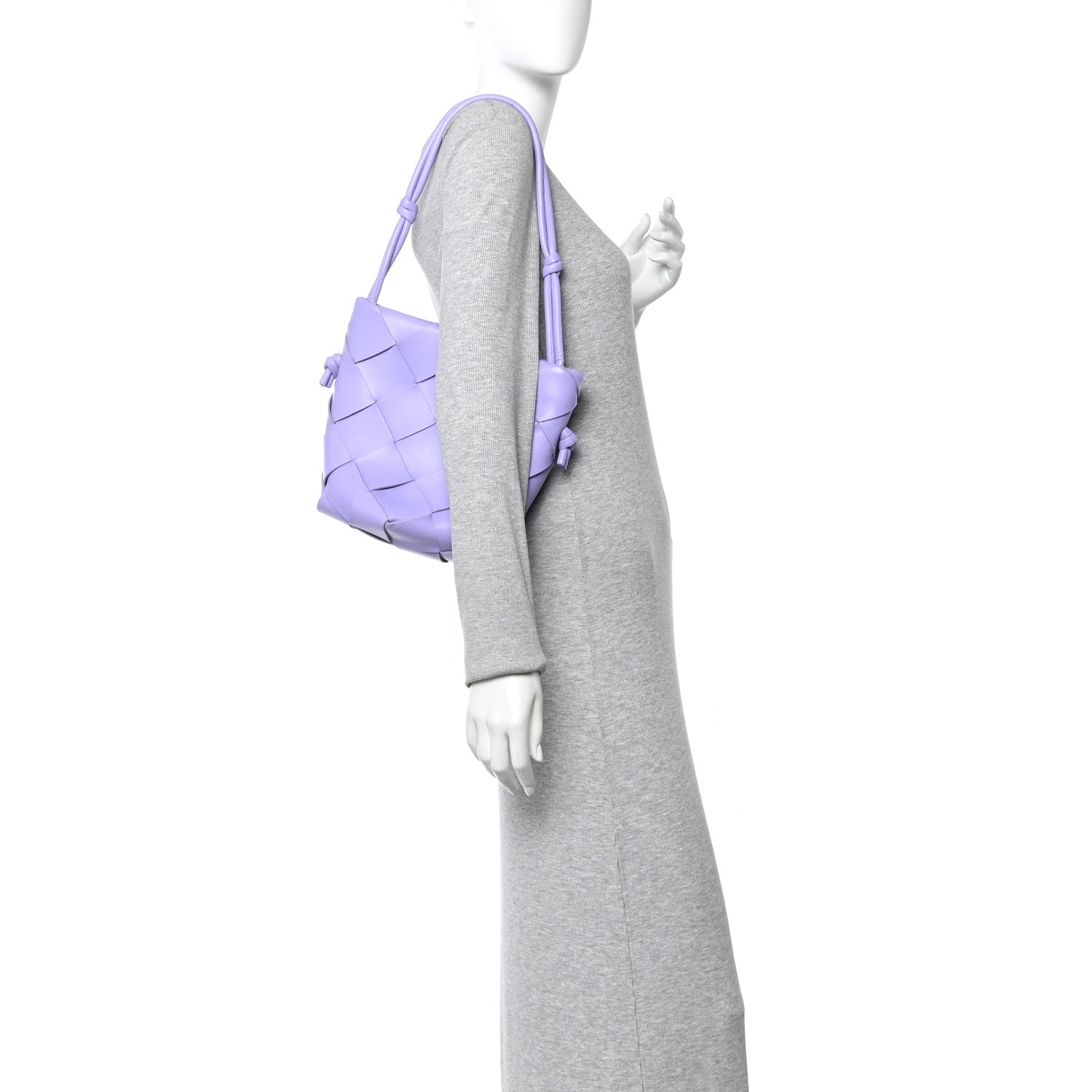 Bottega Veneta Nappa Maxi Intrecciato Clasp Bucket Bag Wisteria
