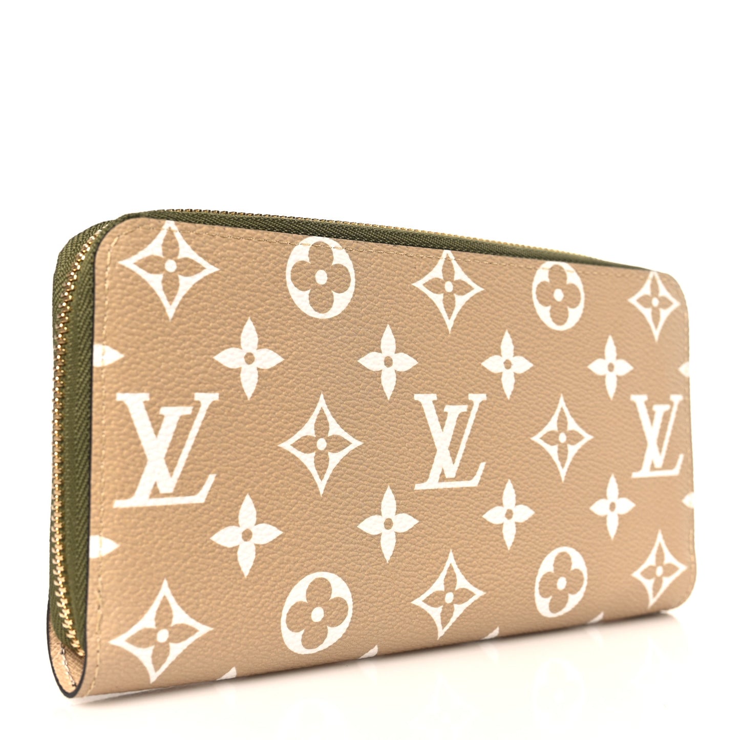 Monogram Giant Zippy Wallet Kaki White