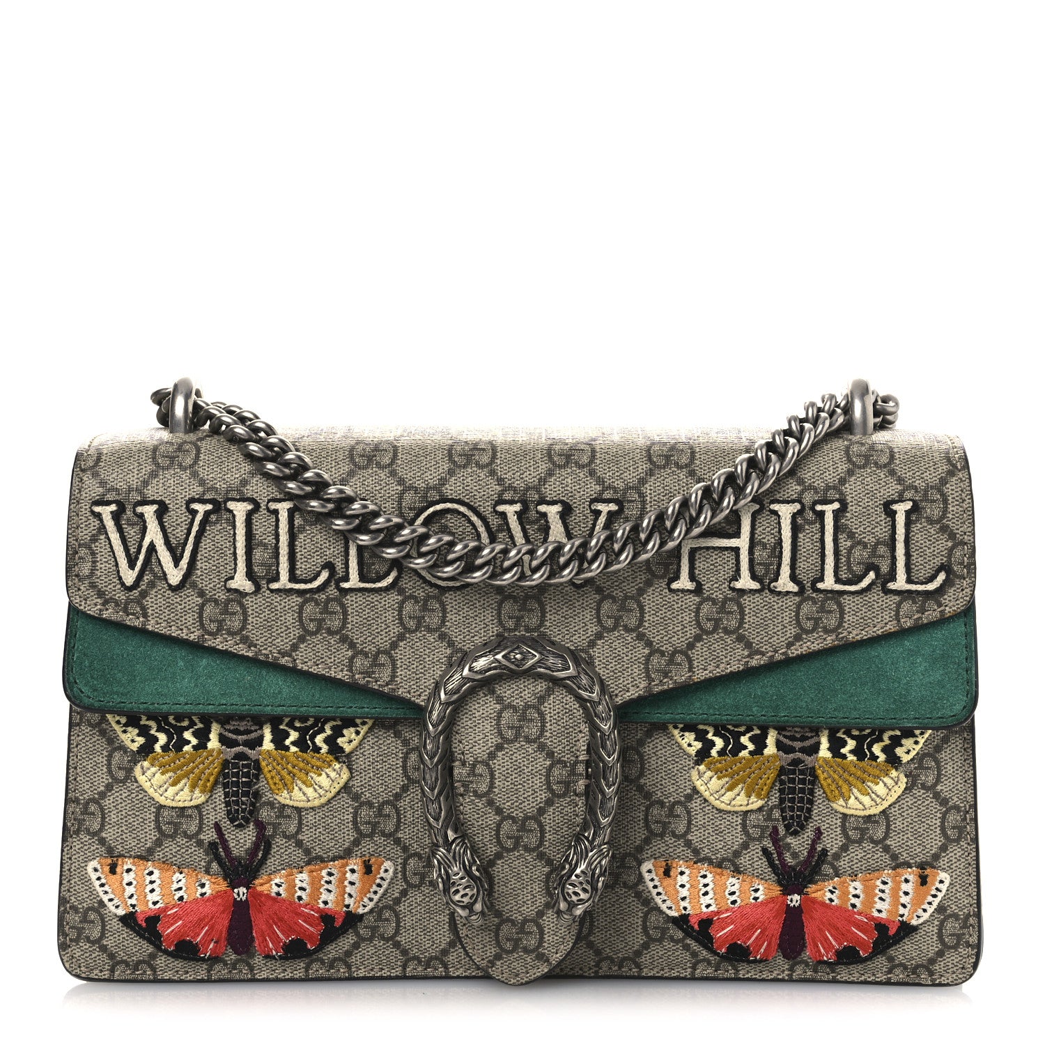 Gucci GG Supreme Monogram Willow Hill Embroidered Small Dionysus Shoulder Bag Emerald 1 of 12