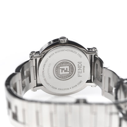 Fendi Stainless Steel 38mm Round Quadro Quartz Watch Black 5 of 7