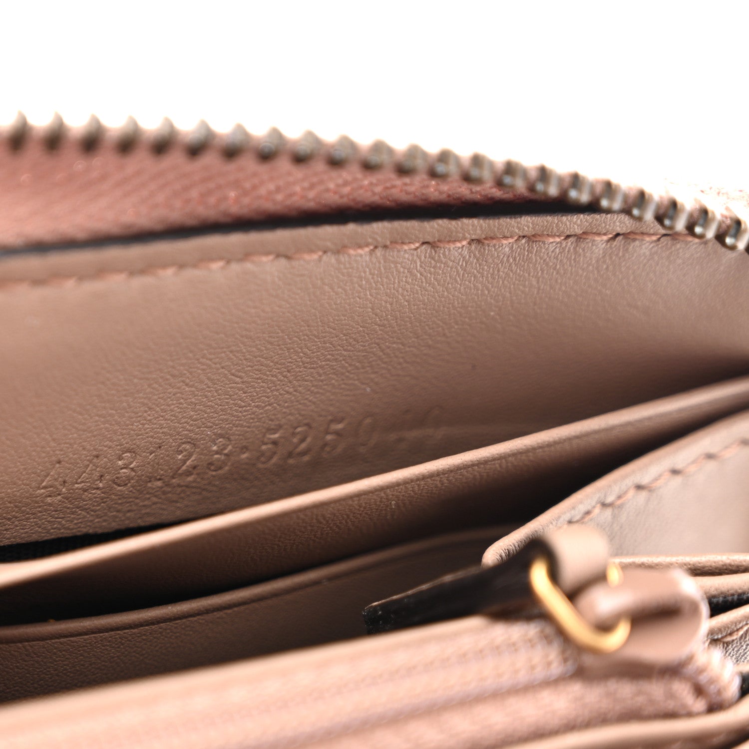 Gucci Calfskin Matelasse GG Marmont Zip Around Wallet Porcelain Rose 7 of 8