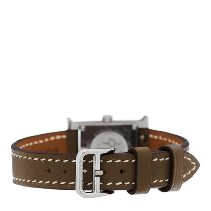 Hermes Stainless Steel Swift 17.2mm Heure H Hour Watch Etoupe 3 of 5