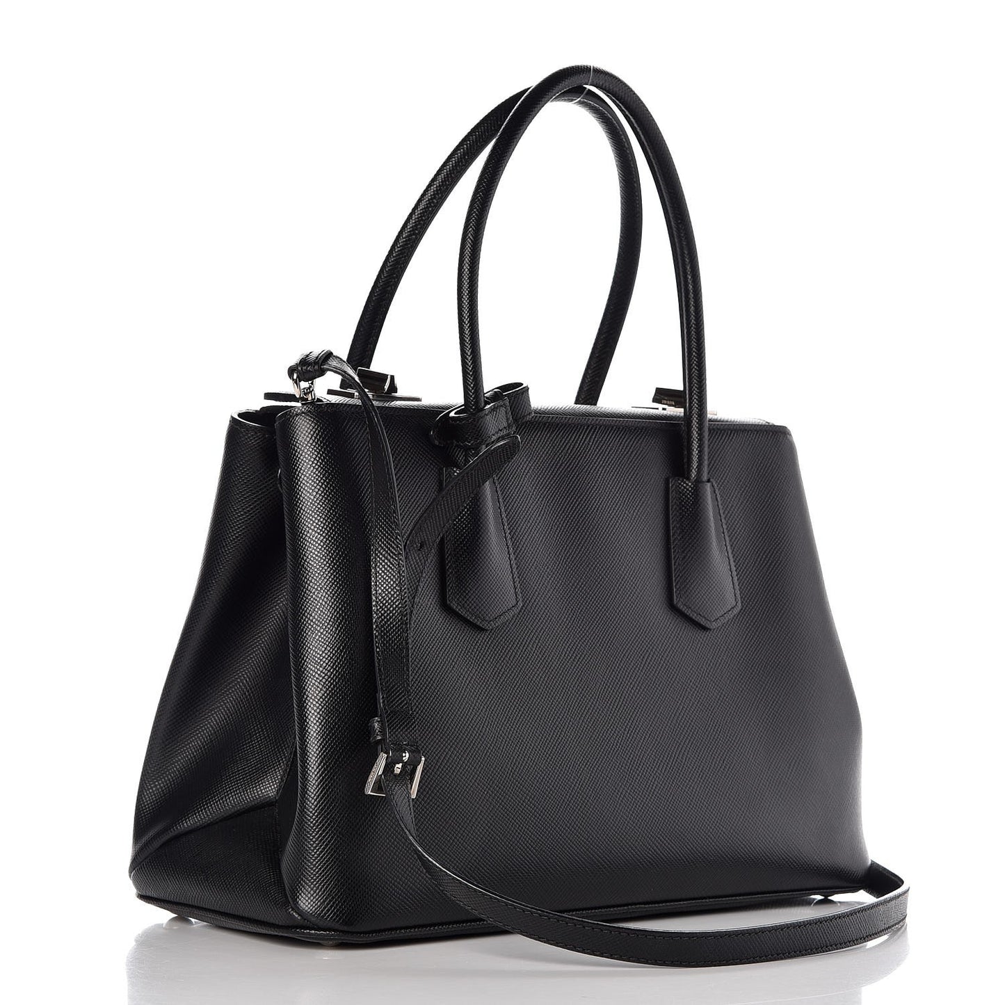 Saffiano Cuir Twin Tote Black