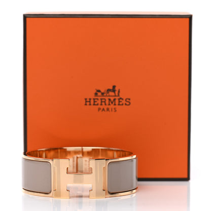 Hermes Enamel Wide Clic Clac H Bracelet Marron Glace 5 of 5