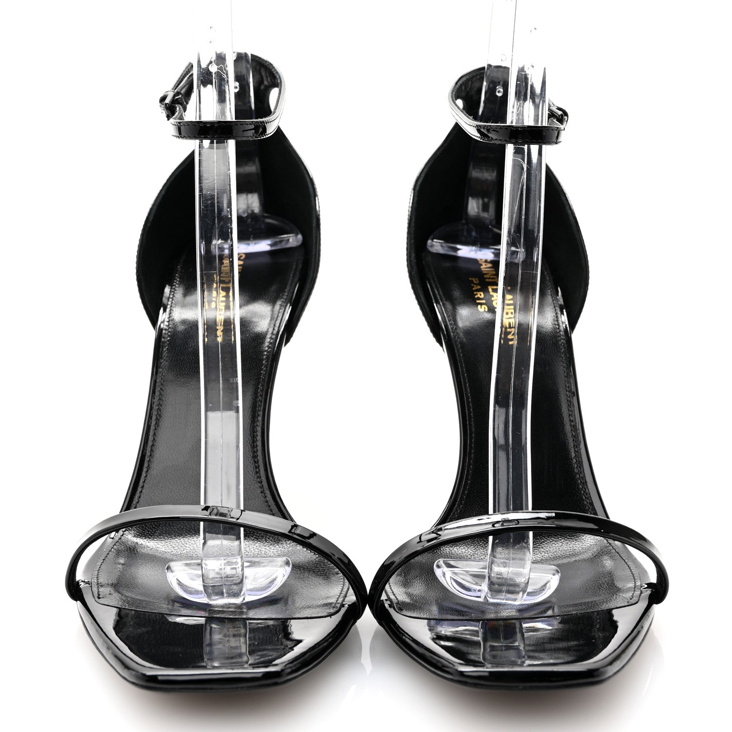 Saint Laurent Patent Calfskin Opyum 85 Sandals 41 Black 2 of 11