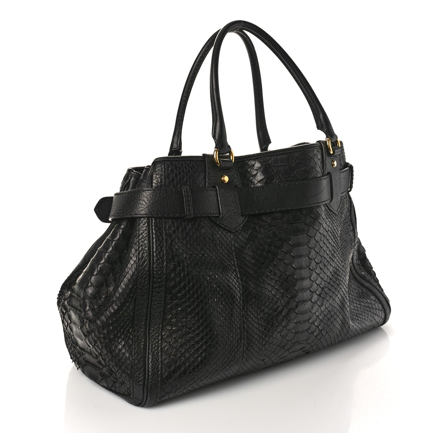 Snakeskin Large GG Running Tote Black