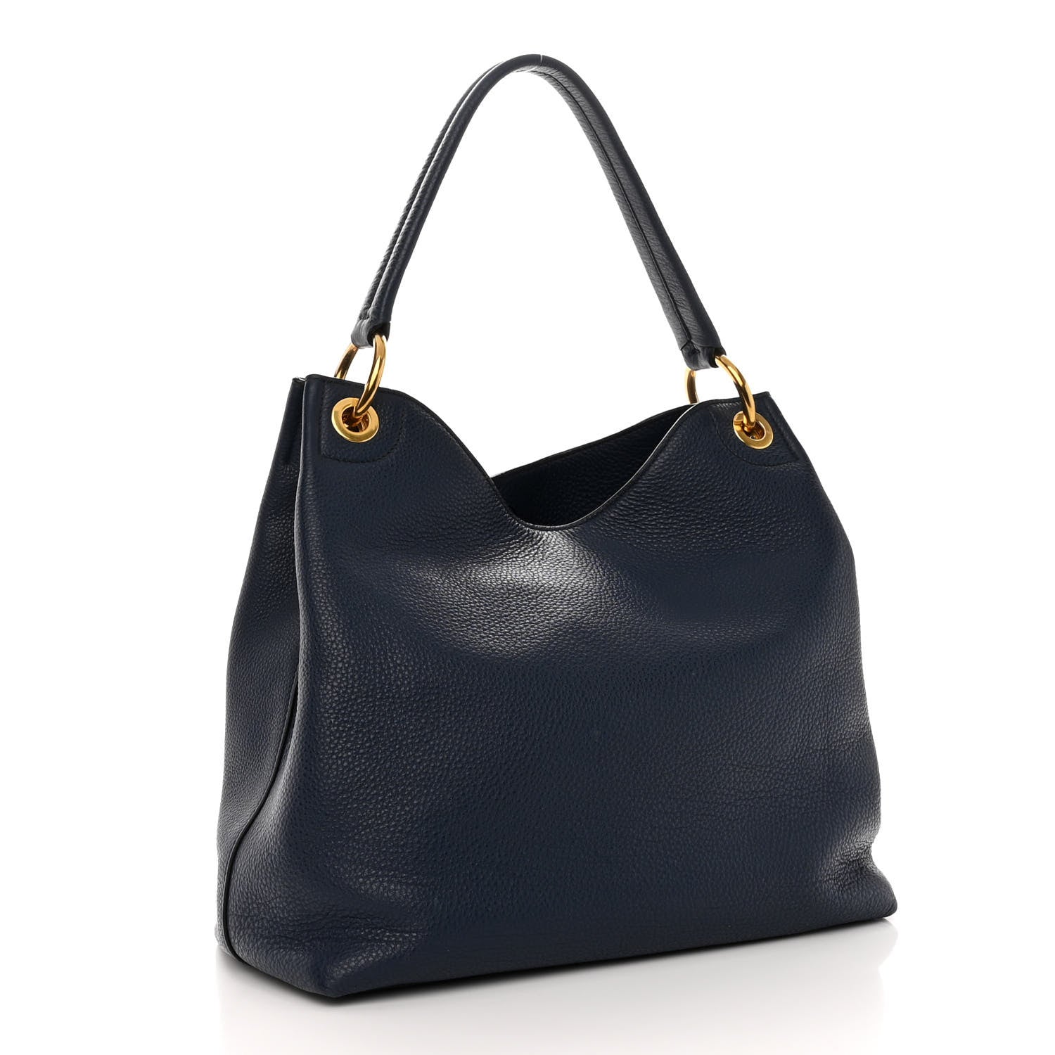 Prada Vitello Phenix Embossed Logo Hobo Baltico 3 of 9