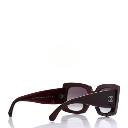 Chanel Acetate Rectangle Sunglasses 5435 Burgundy 4 of 9